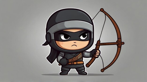 una caricatura de un ninja con un arco y una flecha