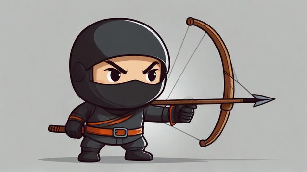 Foto una caricatura de un ninja tocando el violín