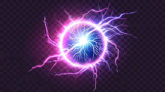 Caricatura del vector de explosión de energía del perno eléctrico de círculo realista