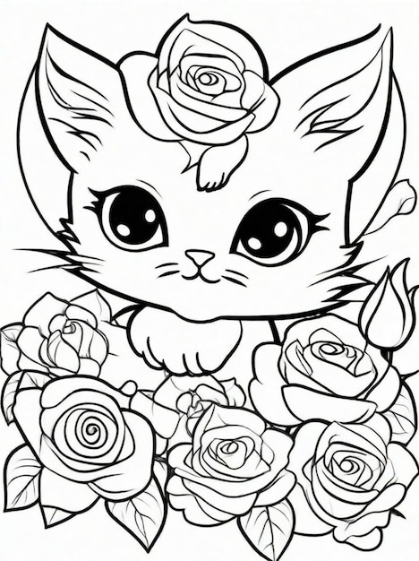 Foto caricaturas de rosas para colorear