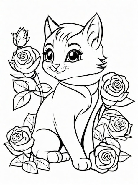 caricaturas de rosas para colorear