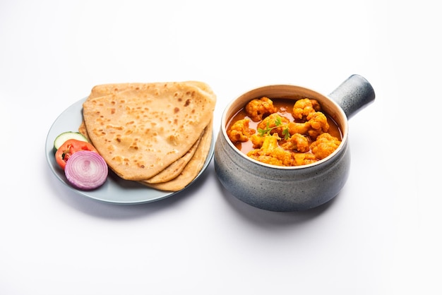 Caril Aloo Gobi Masala com Chapati ou Paratha