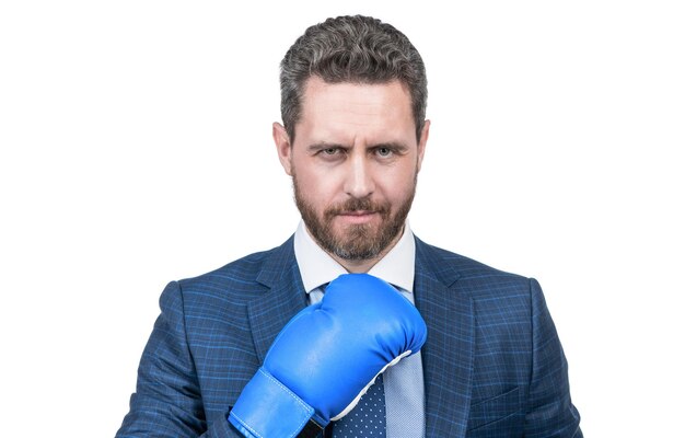 Carisma chefe mostra poder e autoridade forte empresário em luvas de boxe ceo boxer bem sucedido luta implacável e sucesso homem confiante pronto para o nocaute de negócios de batalha corporativa