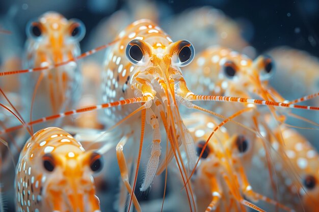 Carisma dos oceanos congelado no tempo A postura sedutora de um camarão