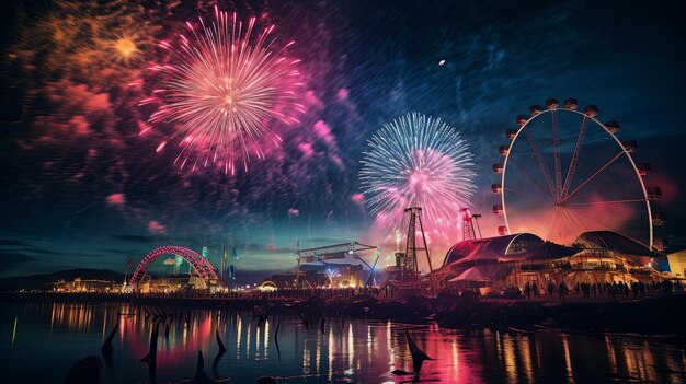 Carnavais noturnos brilham com fogos de artifício