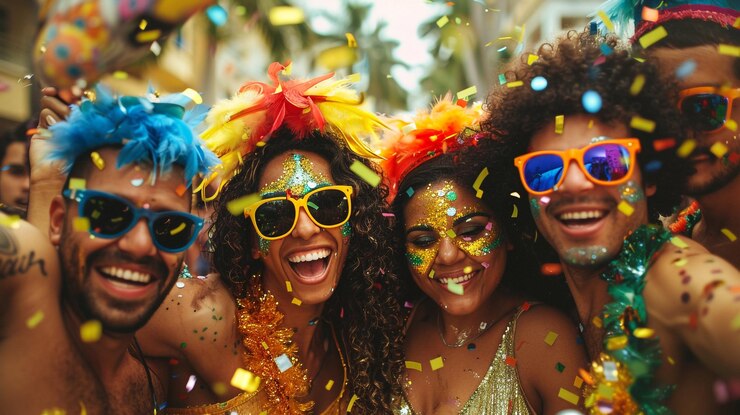 Carnaval brasileiro Grupo de amigos celebra