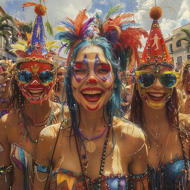 Foto carnaval callejero en belo horizonte brasil 2024 los juerguistas se divierten en los bloques de carnaval en la calle