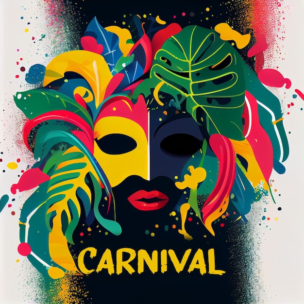Carnaval do Brasil Mulher latina usa traje brilhante festa carioca tradicional ilustração plana e brilhante