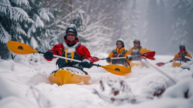 Carnavales de invierno Aventura en kayak de nieve