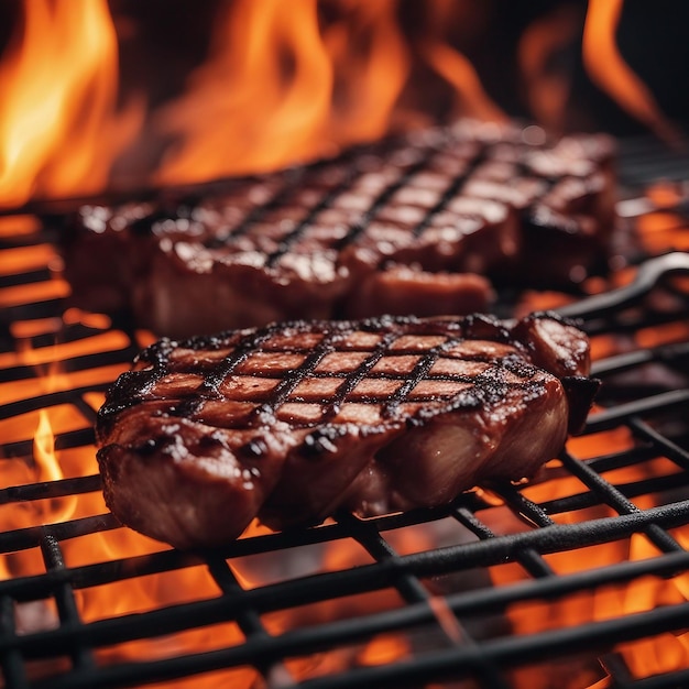 La carne asada en la barbacoa