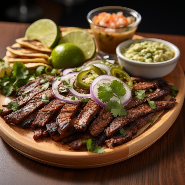 Carne Asada Carne grelhada ou assada, muitas vezes marinada para adicionar sabor BBQ