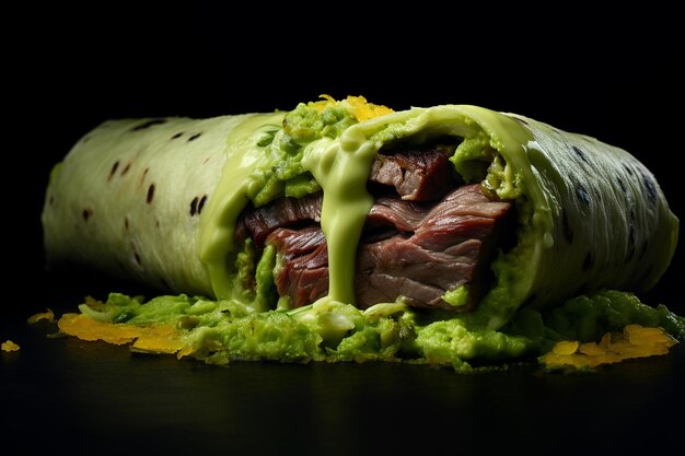 Carne asada e guacamole burrito