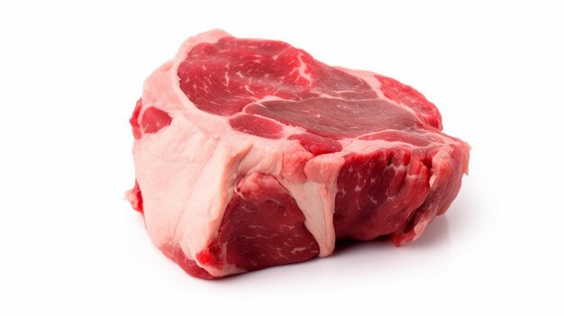 Carne bovina crua isolada no fundo branco