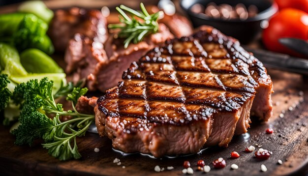 carne de cerdo a la parrilla carne de res frita comida fresca saludable