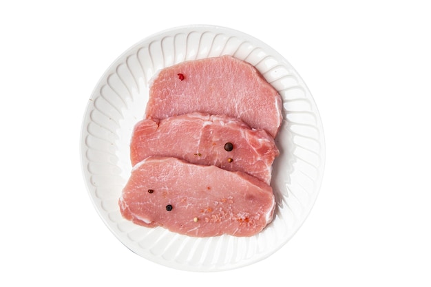 carne de cerdo rebanada cruda bistec comida fresca comida bocadillo en la mesa espacio de copia fondo de comida rústico