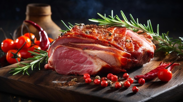 carne cruda con especias en una mesa de madera