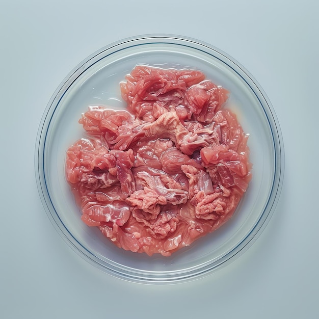 Carne cultivada Galinha sintética Porco de laboratório Carne artificial Carne picada em prato de Petri