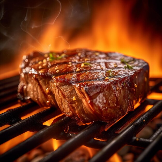 Foto carne de churrasco grelhada a carvão vegetal ao ar livre