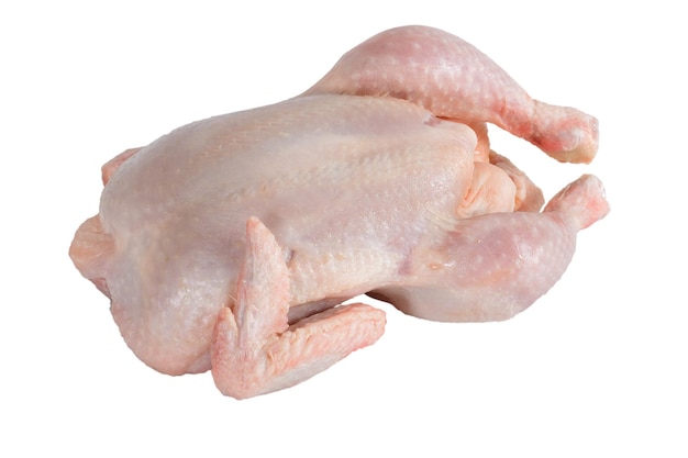 Carne de frango em um fundo branco