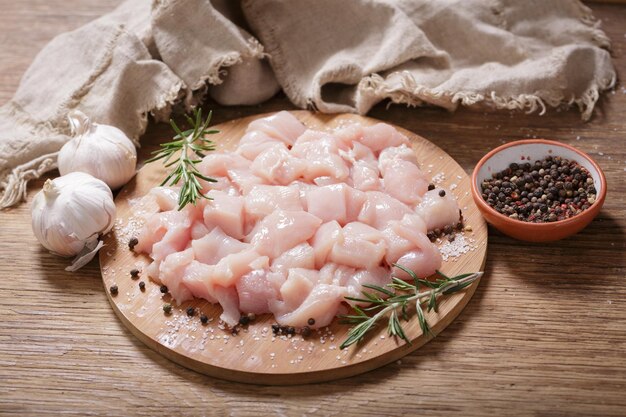 Foto carne de peru fresca com alecrim e especiarias.