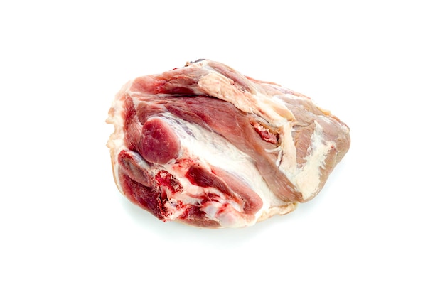 Carne de porco em fundo branco