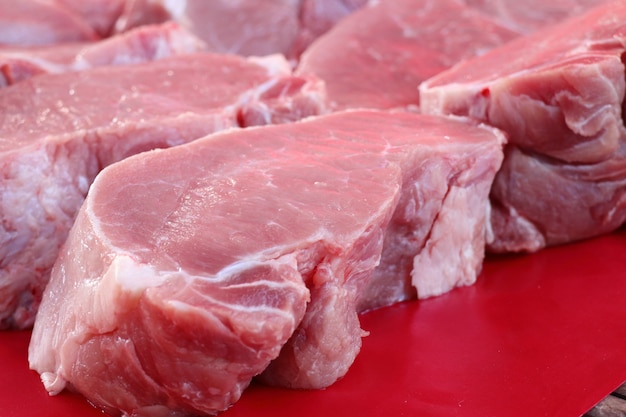 carne de porco fresca no mercado