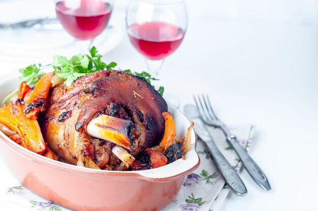 Carne de porco picante grelhado ou perna de frango