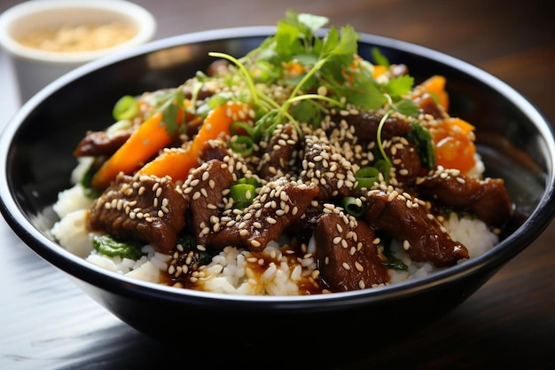 Carne de soja Teriyaki Donburi