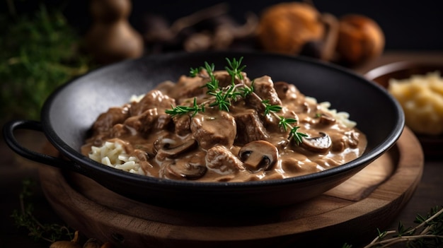 Carne de vaca Stroganoff