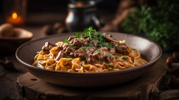 Carne de vaca stroganoff