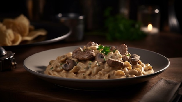 Foto carne de vaca stroganoff