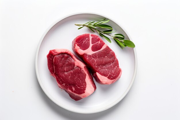 Carne fresca isolada em um fundo branco gerado por IA