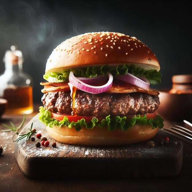 Foto carne hamburger alimentação deliciosa