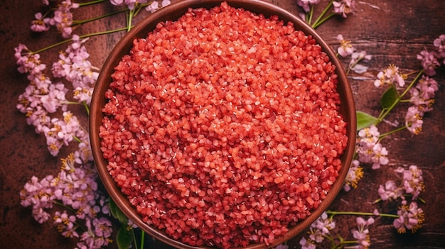 Foto carne molida roja orgánica cruda vista de arriba hacia abajo