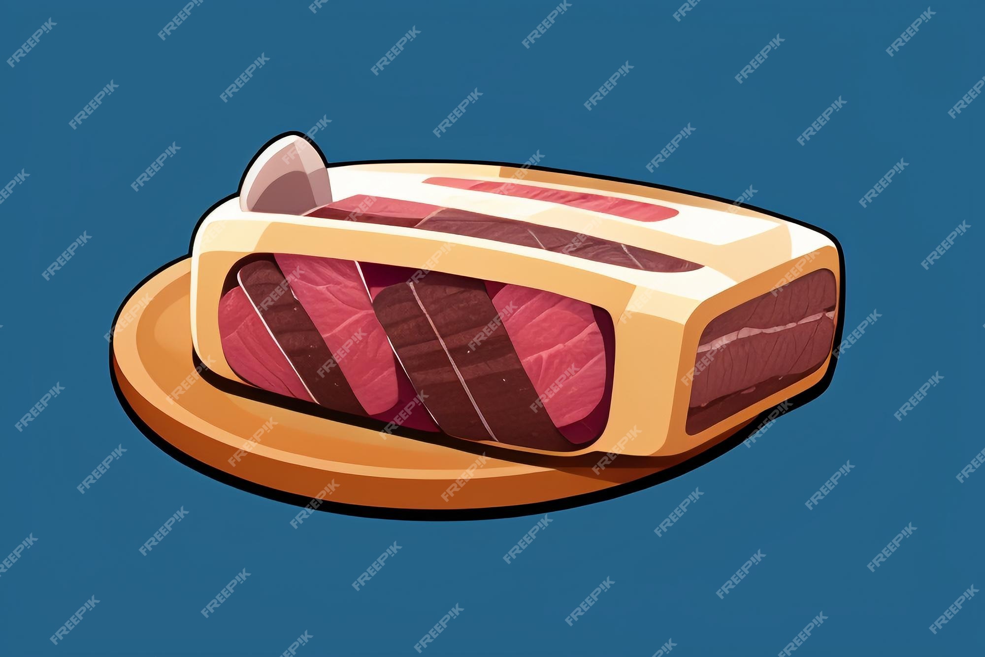 Carne ocidental comida ui ícone jogo prop design gourmet bife estilo 3d c4d  elemento de renderização de desenho animado