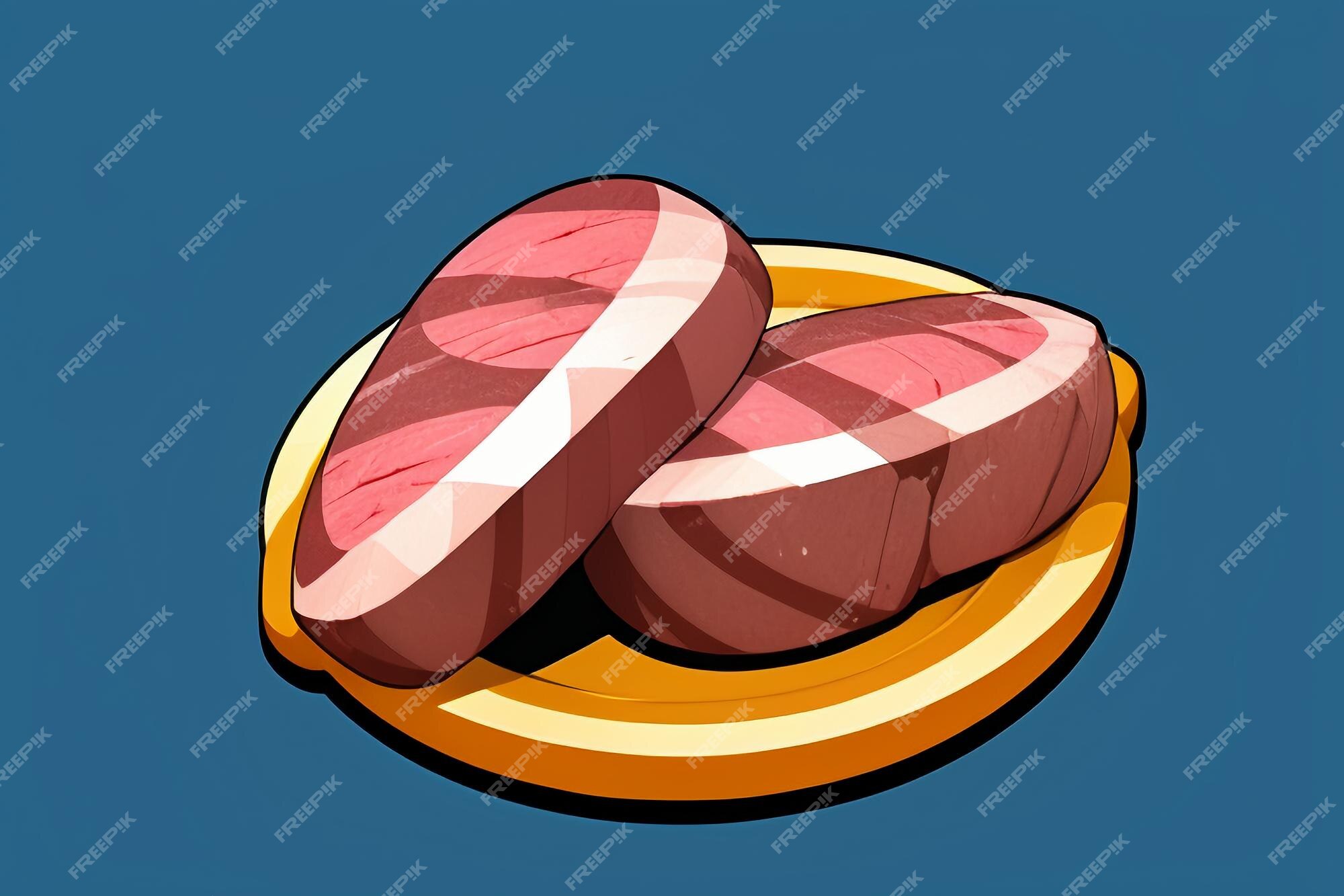 Carne ocidental comida ui ícone jogo prop design gourmet bife