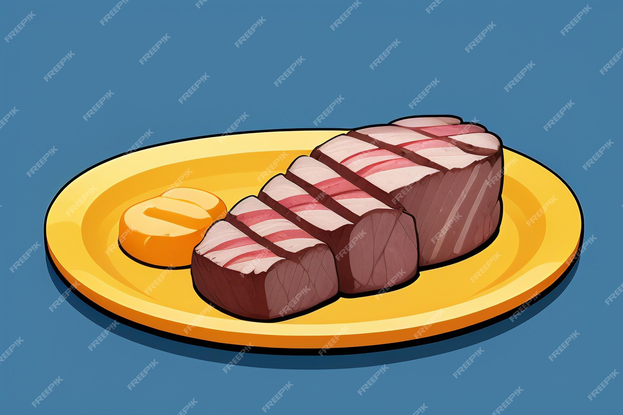 Carne ocidental comida ui ícone jogo prop design gourmet bife