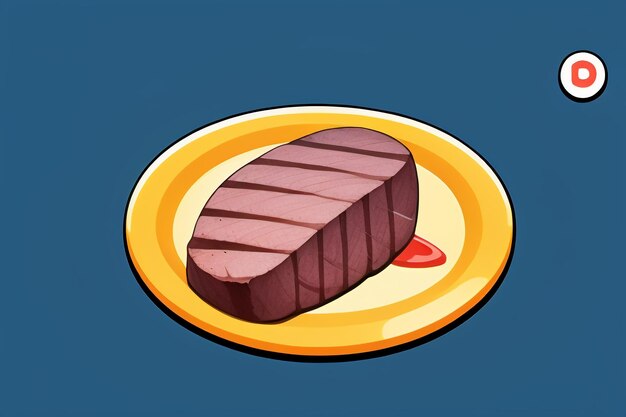 Carne ocidental comida ui ícone jogo prop design gourmet bife estilo 3d c4d  elemento de renderização de desenho animado