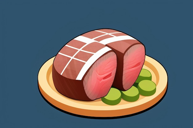 Carne ocidental comida ui ícone jogo prop design gourmet bife estilo 3d c4d  elemento de renderização de desenho animado