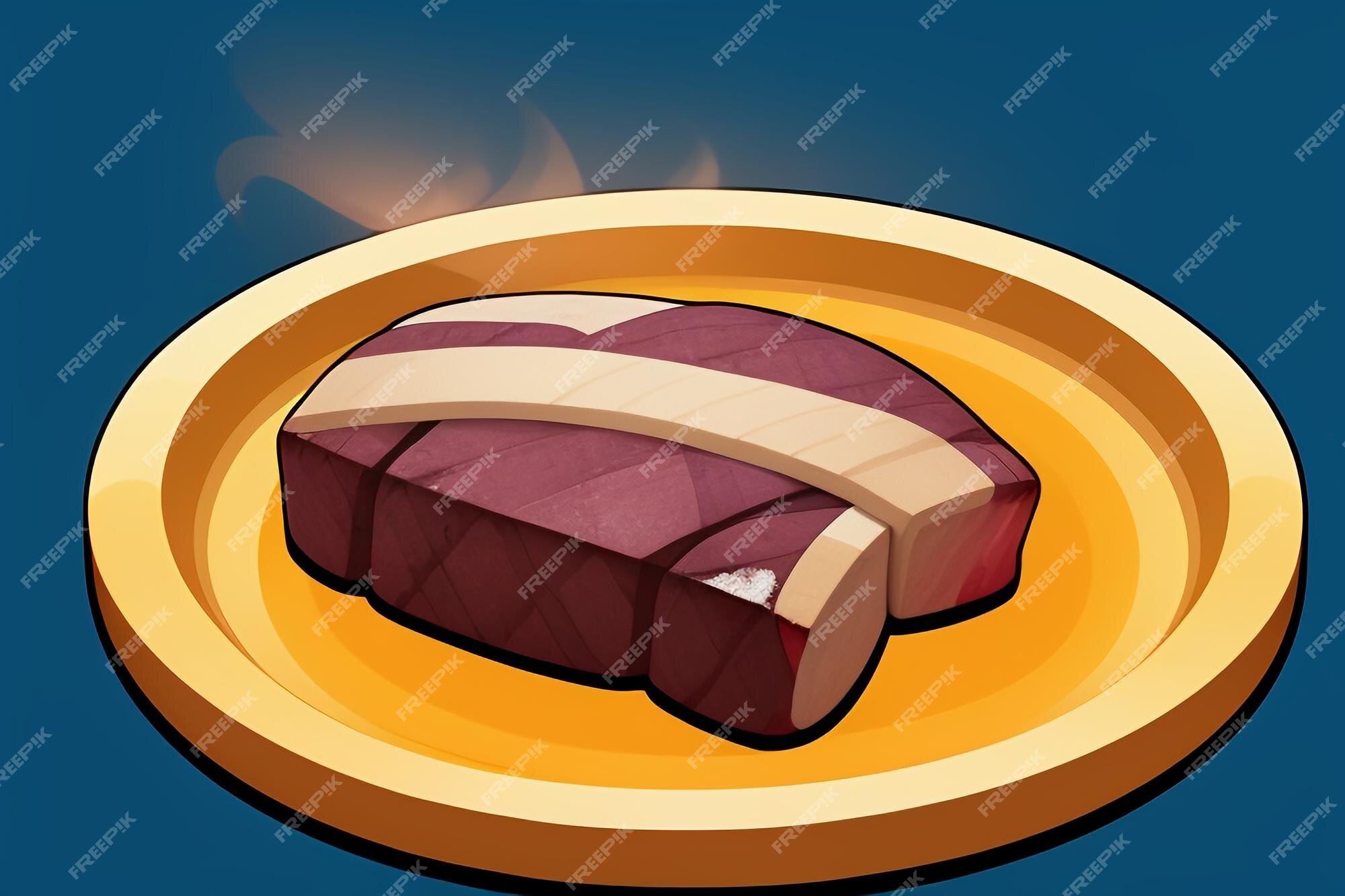 Carne ocidental comida ui ícone jogo prop design gourmet bife estilo 3d c4d  elemento de renderização de desenho animado