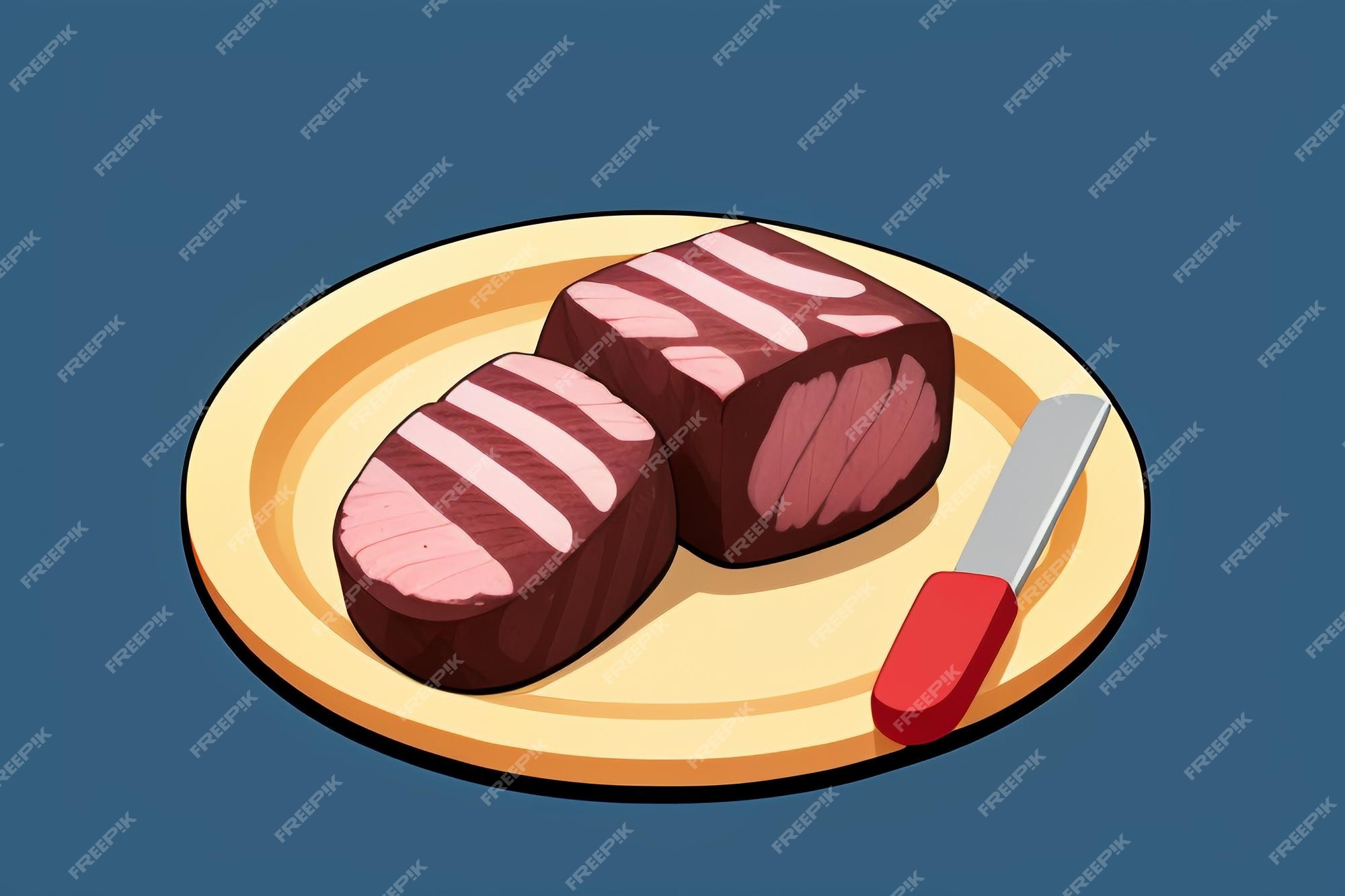 Carne ocidental comida ui ícone jogo prop design gourmet bife estilo 3d c4d  elemento de renderização de desenho animado