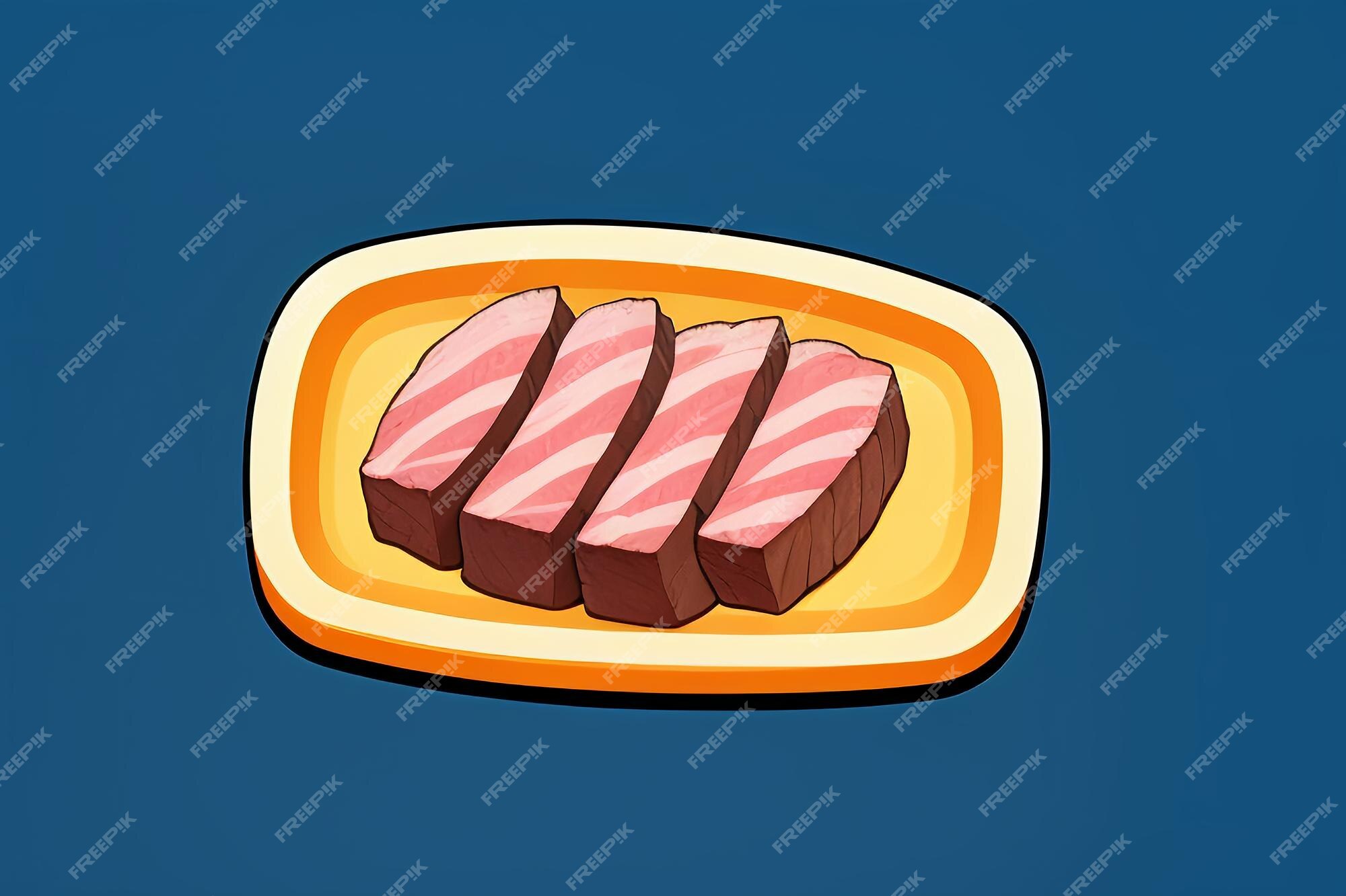 Carne ocidental comida ui ícone jogo prop design gourmet bife estilo 3d c4d  elemento de renderização de desenho animado