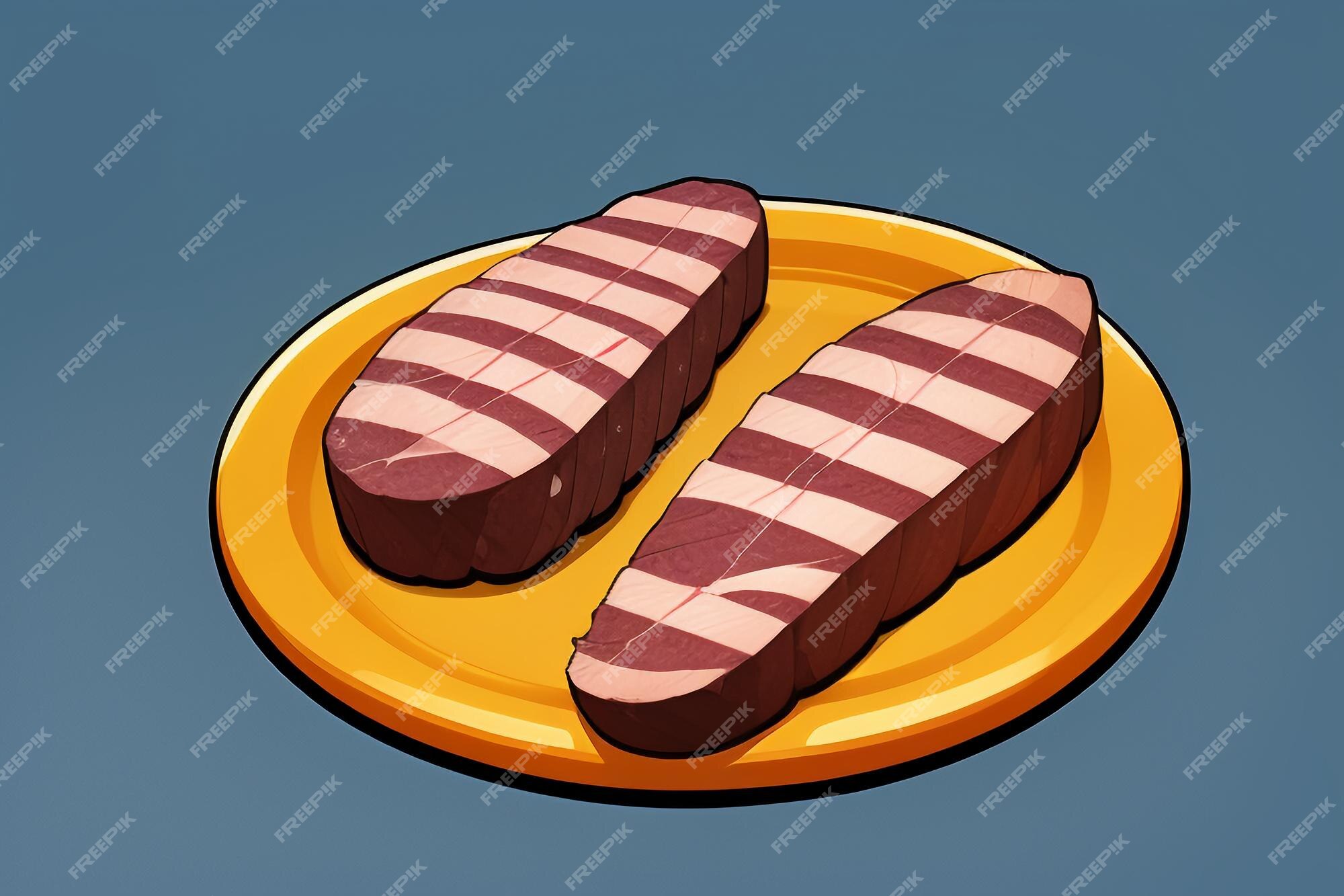 Carne ocidental comida ui ícone jogo prop design gourmet bife estilo 3d c4d  elemento de renderização de desenho animado