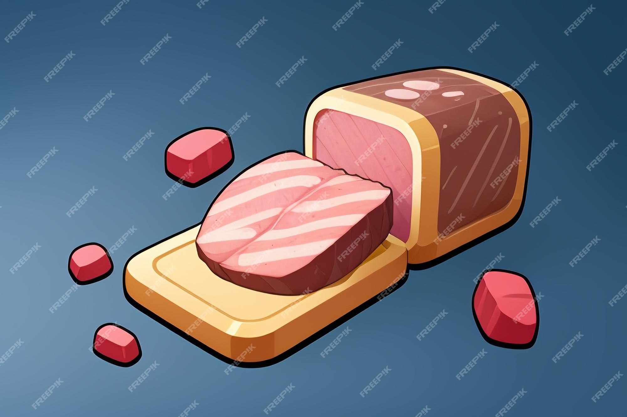 Carne ocidental comida ui ícone jogo prop design gourmet bife estilo 3d c4d  elemento de renderização de desenho animado