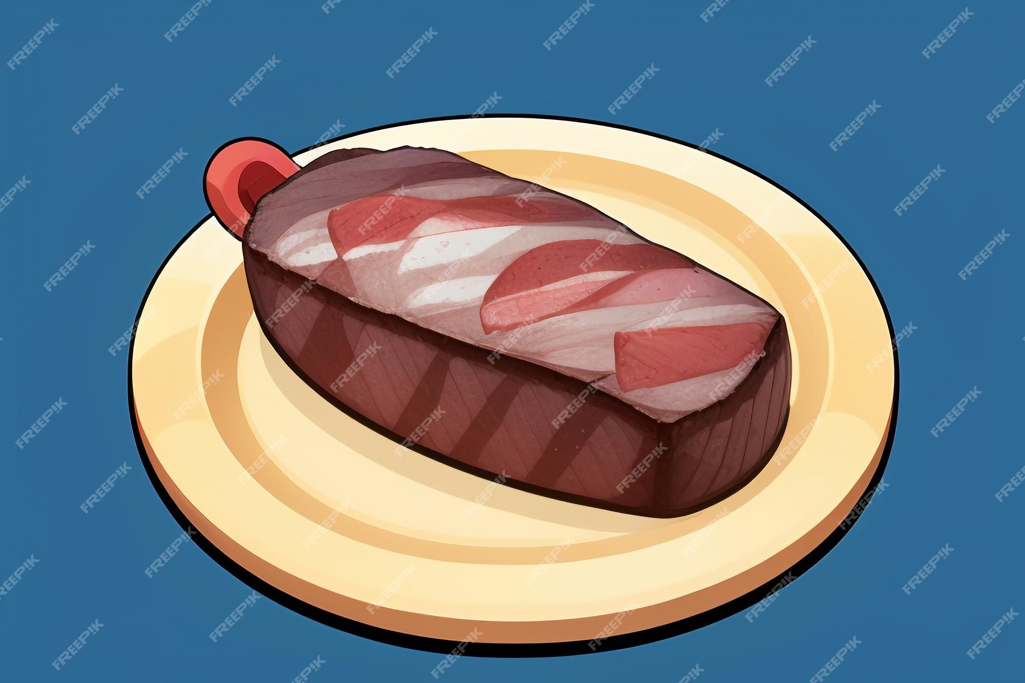 Carne ocidental comida ui ícone jogo prop design gourmet bife estilo 3d c4d  elemento de renderização de desenho animado