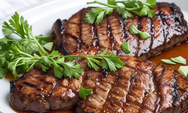 Carne a la parrilla con verduras