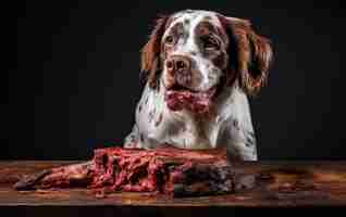 Foto carne de un perro delicioso delicioso aislado en un fondo transparente