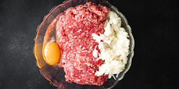 carne picada carne fresca carne de porco cordeiro frango refeição saudável comida lanche dieta na mesa cópia espaço