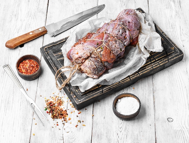 Carne preparada para carne seca.