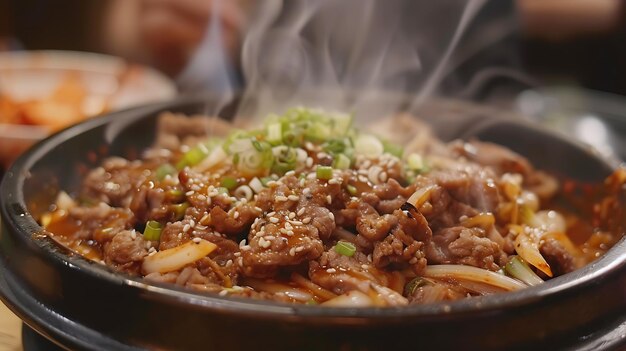 Carne de res bulgogi comida japonesa de cerca